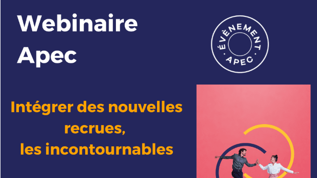 [WEBINAR DE L'EMPLOI] - Le 13 janvier à 12h30 -  « Intégrer des nouvelles recrues, les incontournables » 